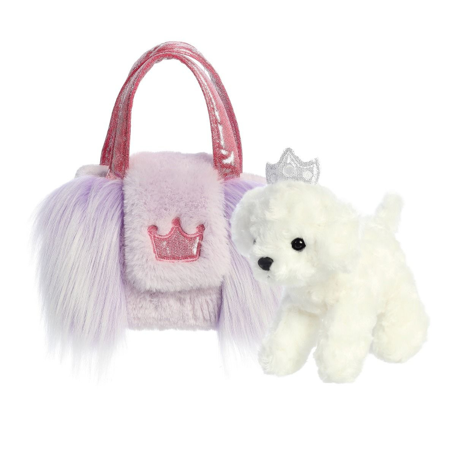 Fancy Pal Bichon In Purple Frill Bag