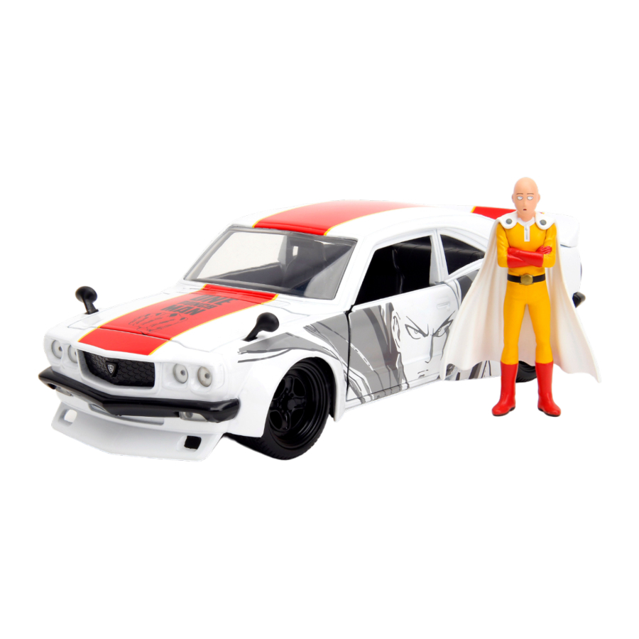 Jada Diecast 1:24 One Punch Man 1974 Mazda RX-3 With Saitama Figure