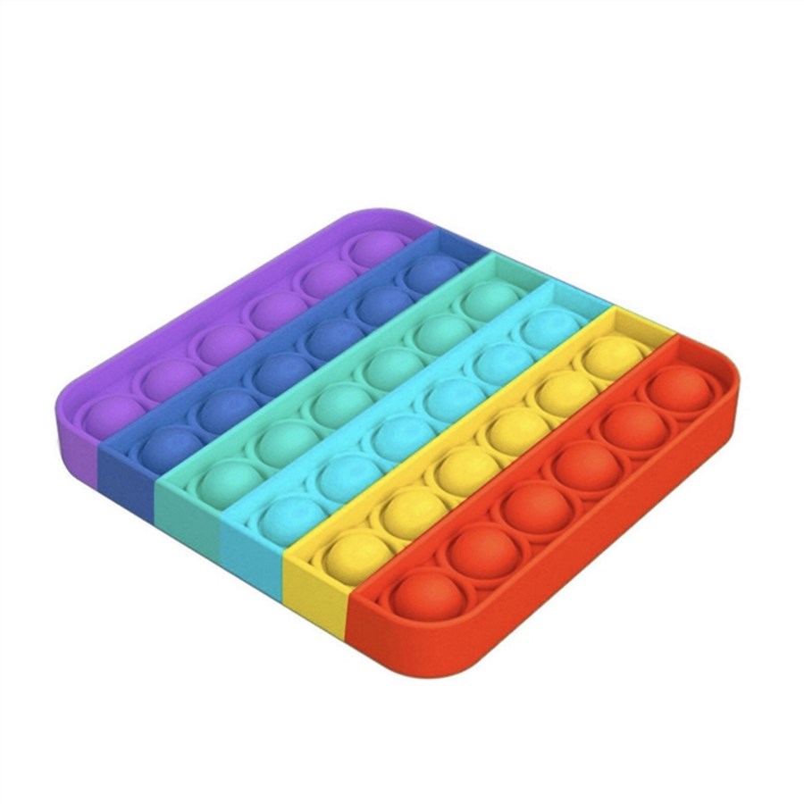 Pop It Fidget Toy Rainbow Square