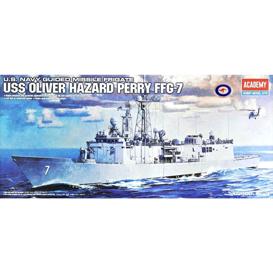 Academy Model Kit 1:350 Aust Decals Ship USS Oliver Hazard Perry FFG7 Frigate