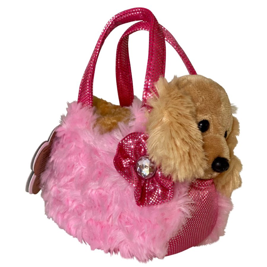 Plush In Bag Cocker Spaniel In Pink Fluffy Bag