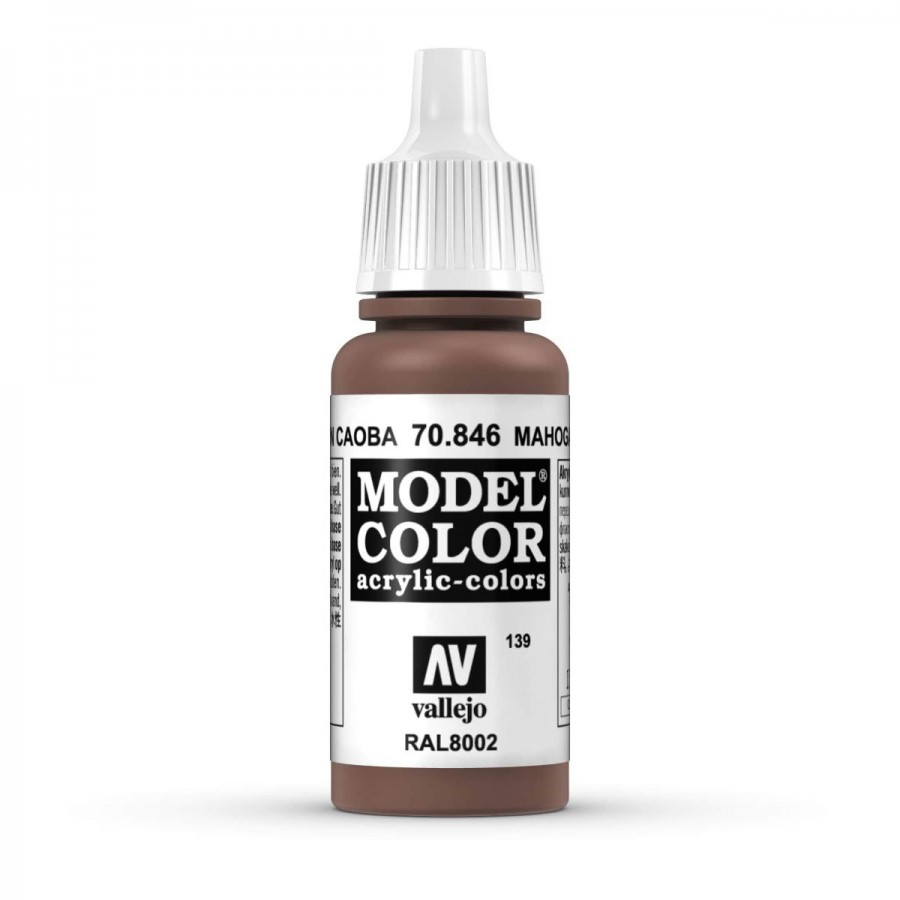 Vallejo Acrylic Paint Model Colour Mahogany Brown 17ml