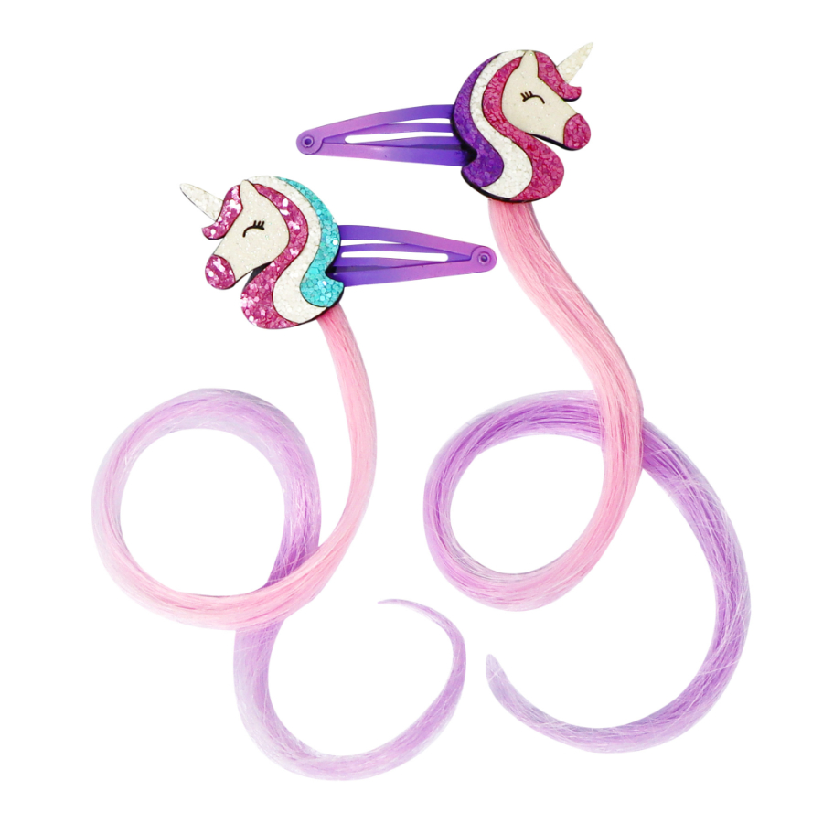 Unicorn Hair Clips With Hair Extension