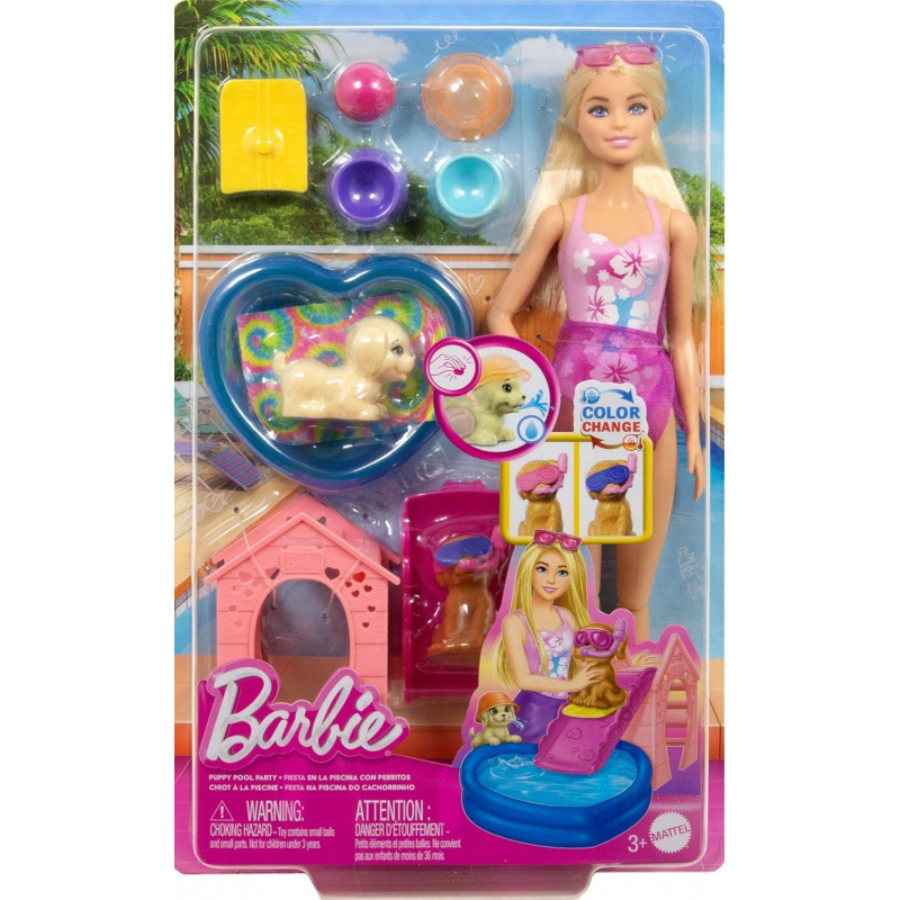 Barbie Family Puppy Pool Party Doll & Accessories