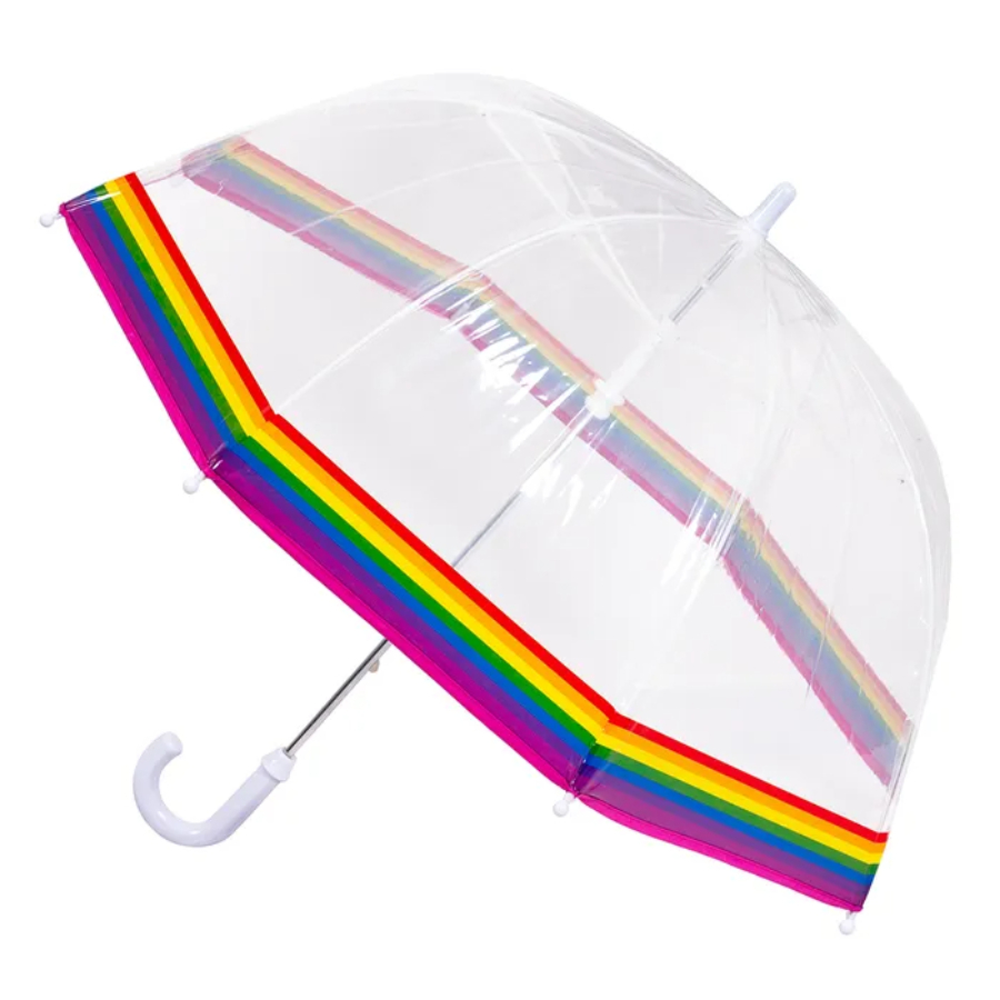 Umbrella For Kids Bobbie J Transparent With Rainbow