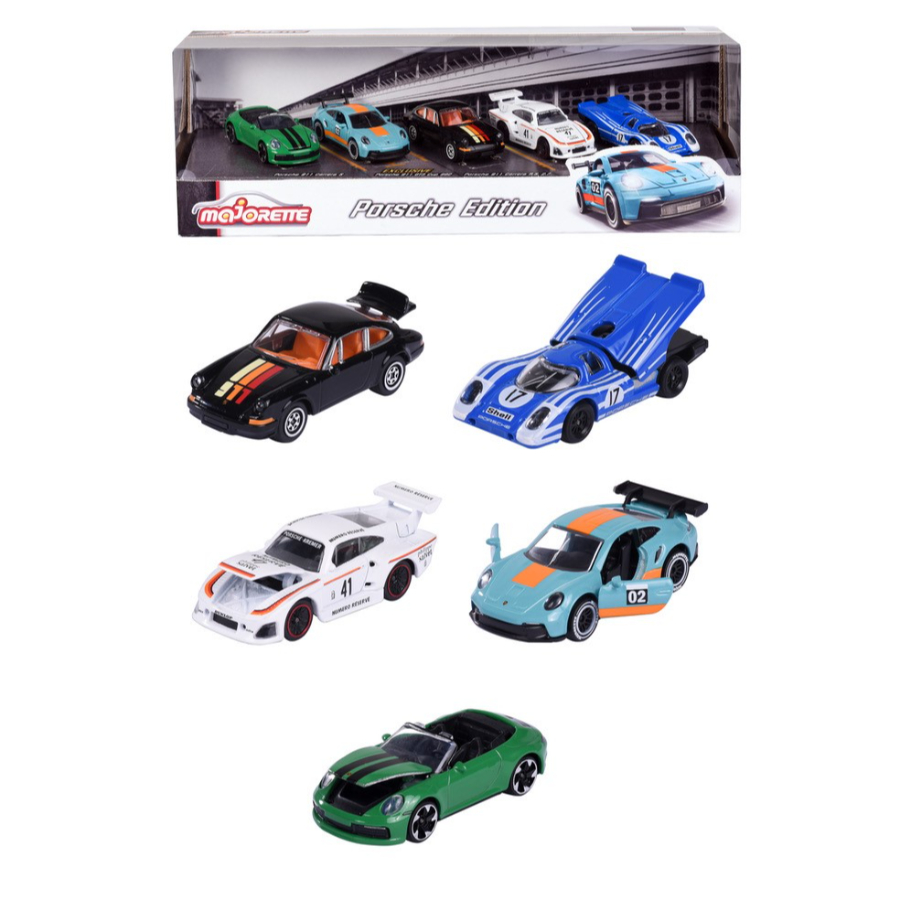 Majorette Diecast Cars Porsche Motorsport 5 Piece Gift Pack