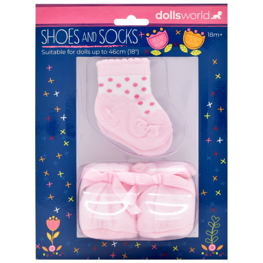 Dolls World Soft Shoes & Socks For Dolls Up To 46cm Assorted Designs