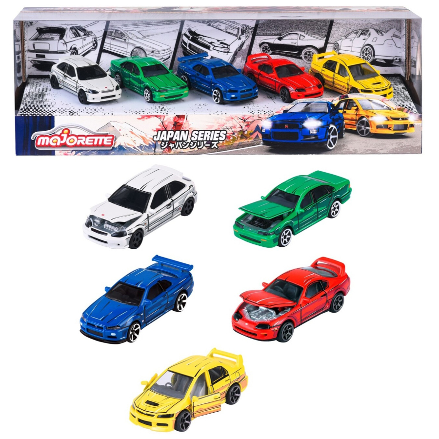 Majorette Diecast Cars Japan Series 5 Piece Gift Pack