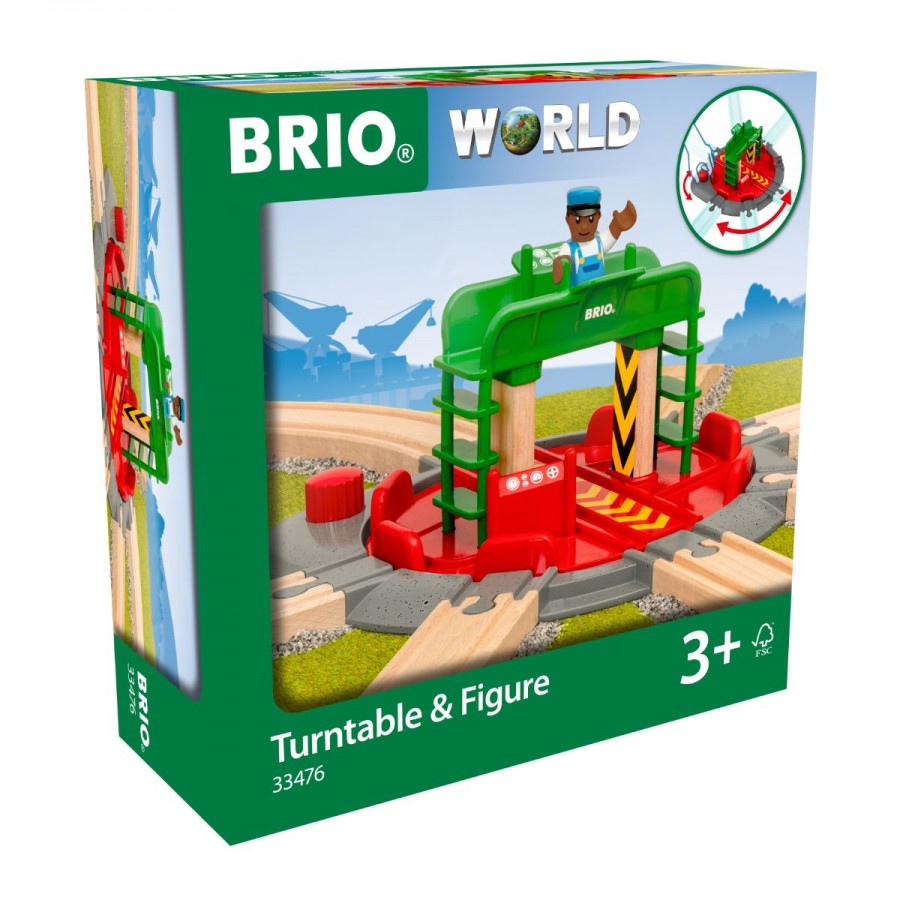 Brio Wooden Train Track Turntable & Figure 2 Pieces
