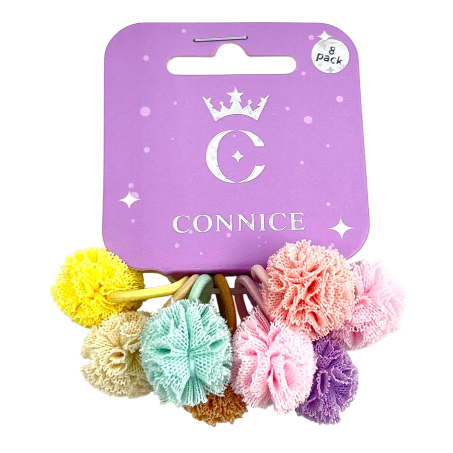 Kids Hair Ties Mini Pom-Pom Knitted Texture Assorted