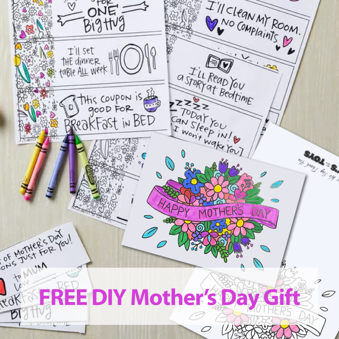 Free Printable DIY Mothers Day Card and Coupons