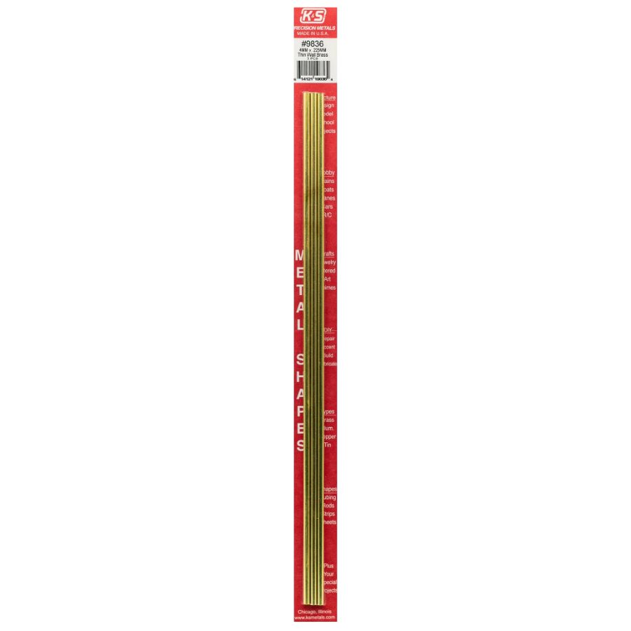 K&S Brass Round Tube 4.0 ODx300mm 0.22 Wall M0086 3 Pack