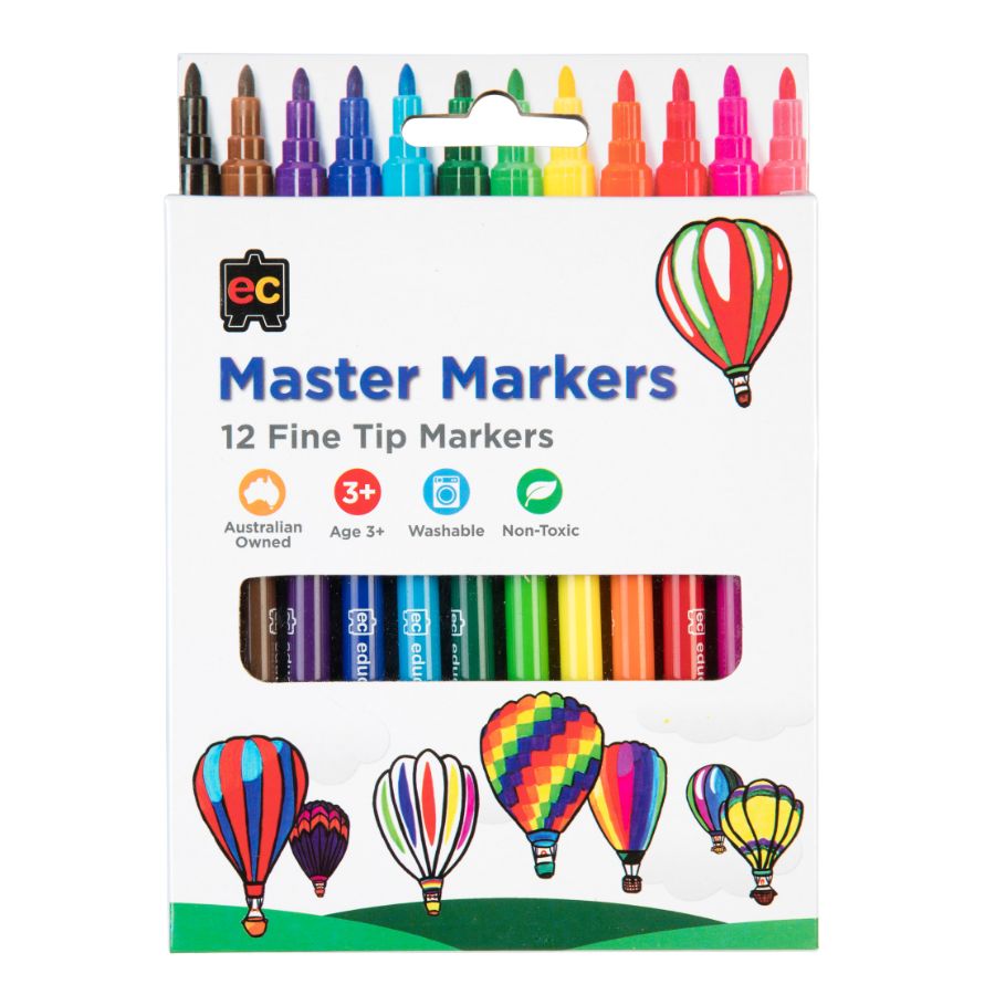 Markers Fine Tip 12 Pack