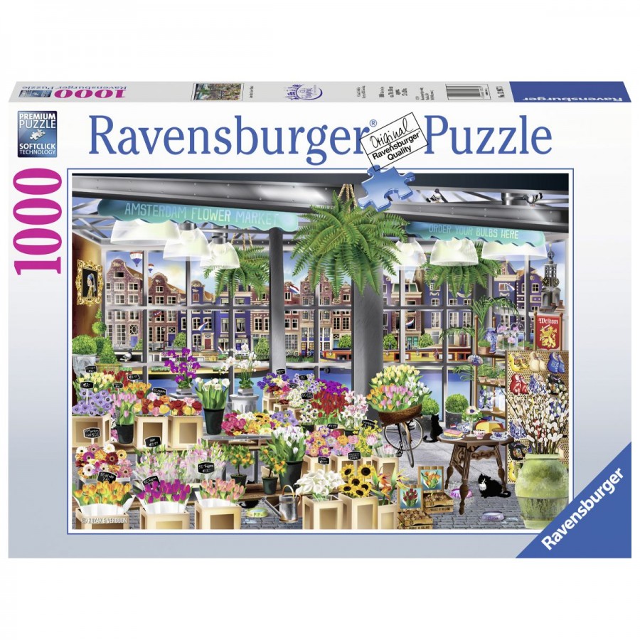 Ravensburger Puzzle 1000 Piece Wanderlust Amsterdam Flower Market