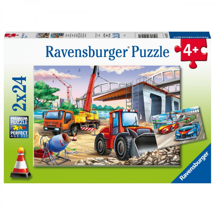 Ravensburger Puzzle 2x24 Piece Construction & Cars