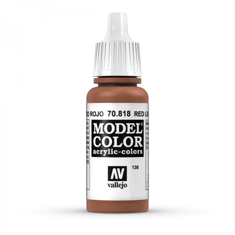 Vallejo Acrylic Paint Model Colour Red Leather 17ml