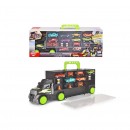 Dickie Toys Carry & Store Car Transporter Truck With 4 Bonus Cars & Accessories