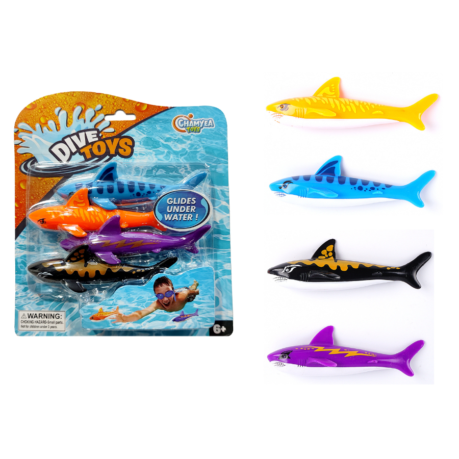 Dive Pool Toys Shark 4 Pack