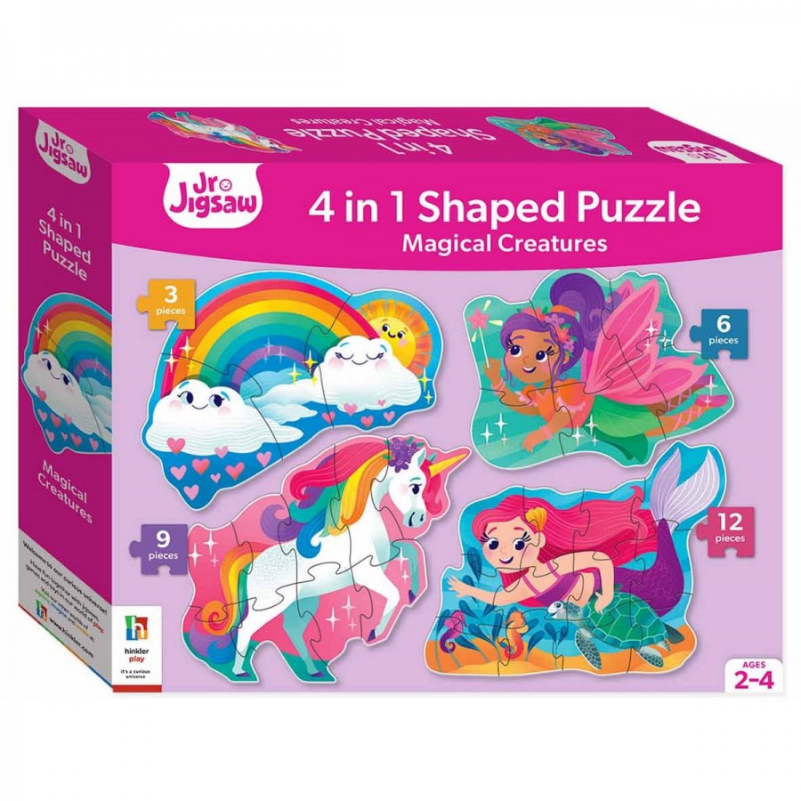 Junior Jigsaw 4 In 1 Shaped Puzzles Magical Creatures
