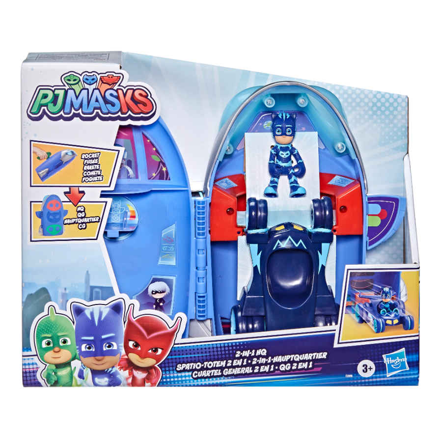 PJ Masks 2 In 1 HQ Rocket Playset With Figure & Vehicle