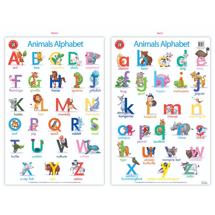Learning Poster Animals Alphabet