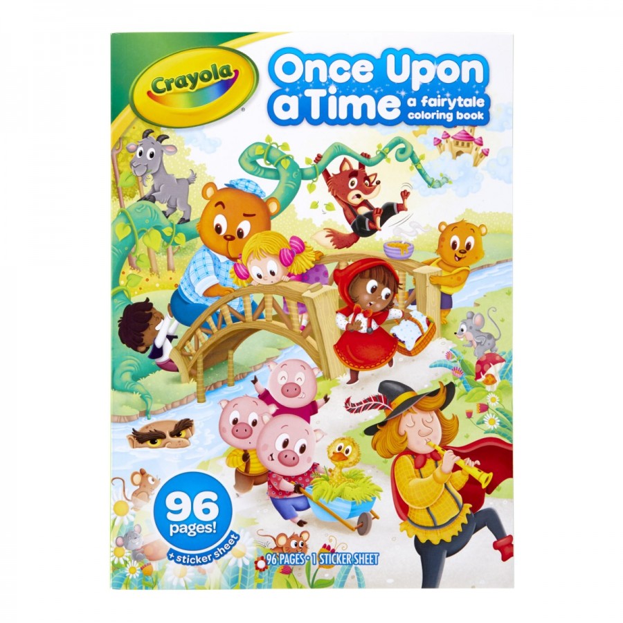Crayola Colouring & Sticker Book With 96 Pages Once Upon A Time Fairytales