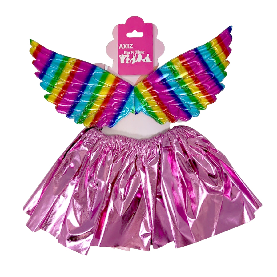 Fairy Set Metallic With Wings & Tutu