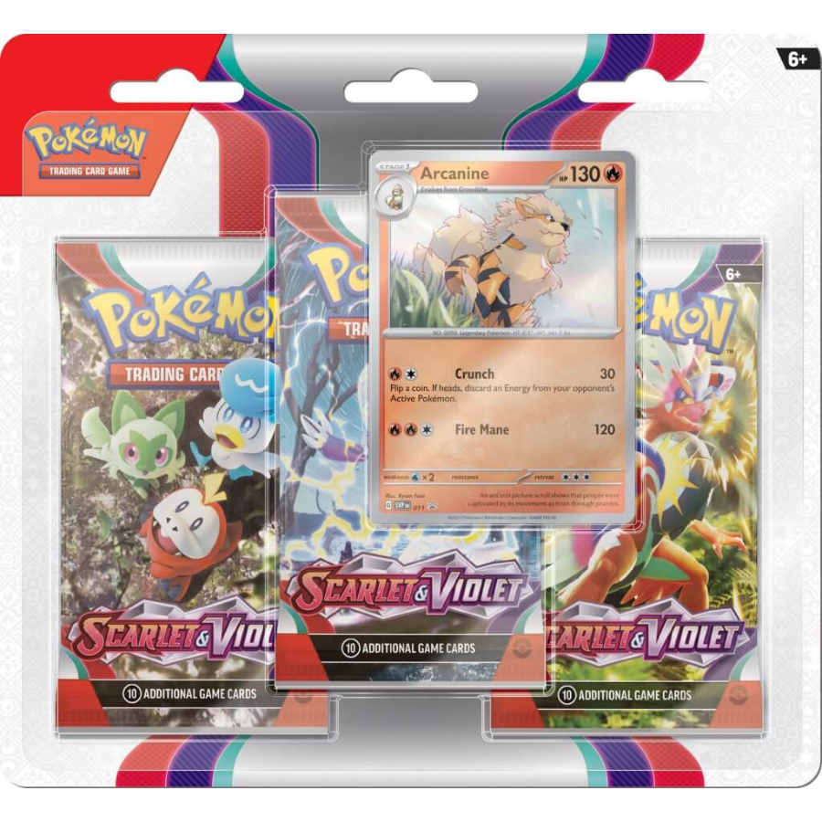 Pokemon TCG Scarlet & Violet Three Booster Blister Pack Assorted