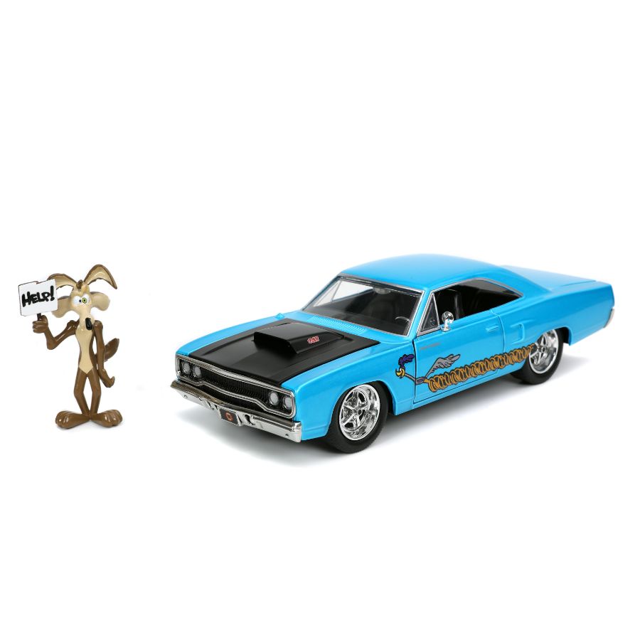 Jada Diecast 1:24 Wile Coyote 1970 Plymouth Road Runner With Figure