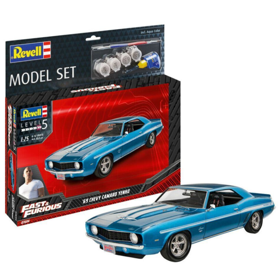Revell Model Kit Gift Set 1:25 Fast & Furious 1969 Chevy Camaro Yenko