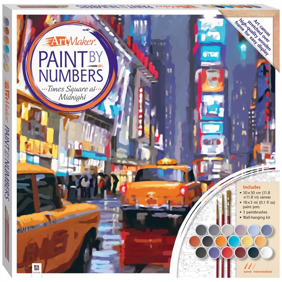 Art Maker Paint By Numbers On Canvas Times Square At Midnight