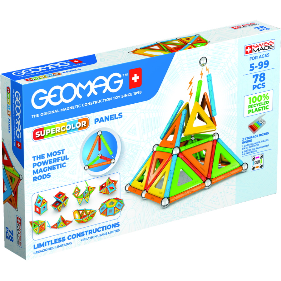Geomag Supercolor Panels With Recycled Plastic 78 Piece Set
