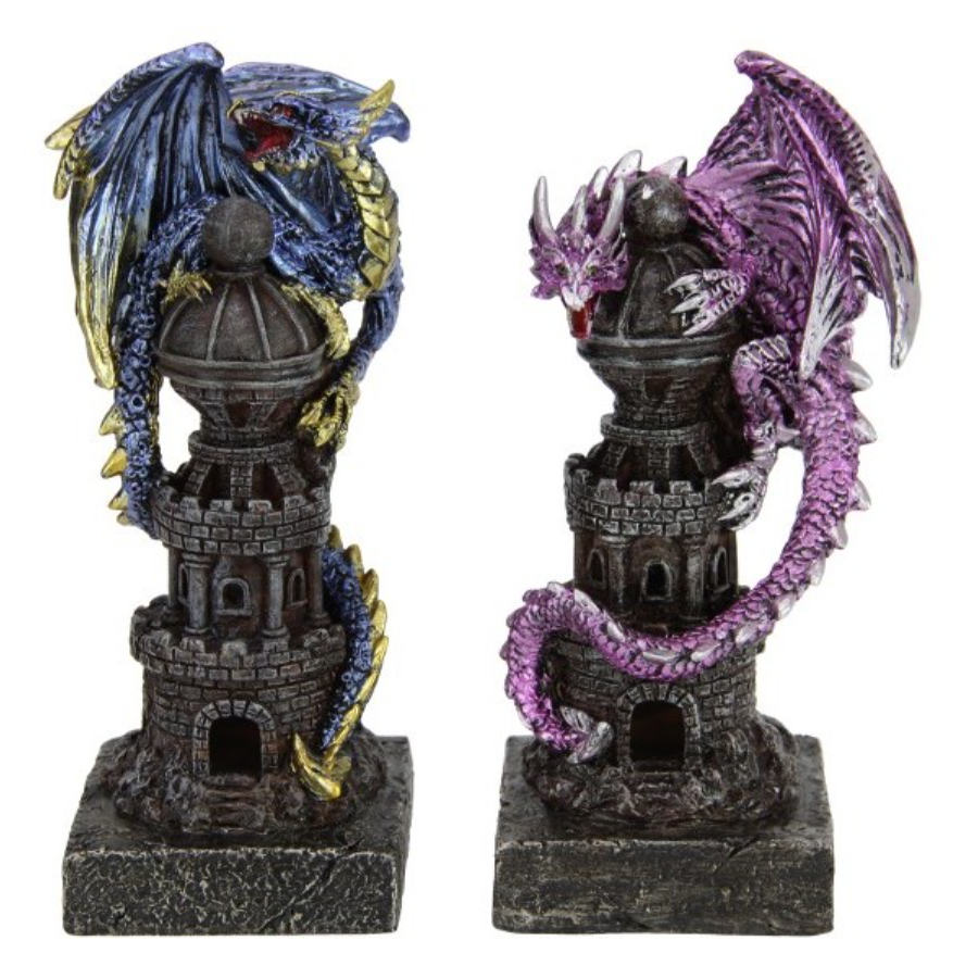 Dragon Sitting On Tower Assorted