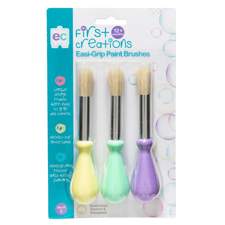 Easy Grip Paint Brushes Set of 3