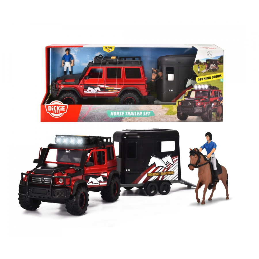 Dickie Toys Jeep & Horse Trailer With Lights & Sounds Including Horse & Rider