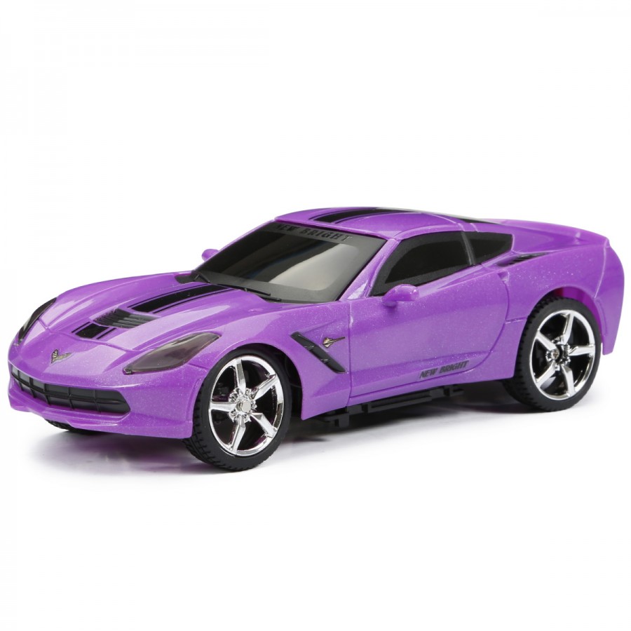 New Bright Radio Control 1:24 Scale Purple Sports Car With Stickers
