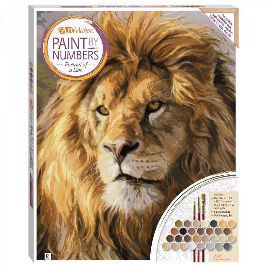 Art Maker Paint By Numbers On Canvas Portrait Of A Lion