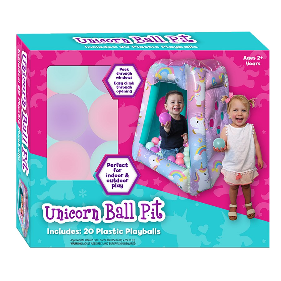 Inflatable Ball Pit With 20 Balls Unicorn