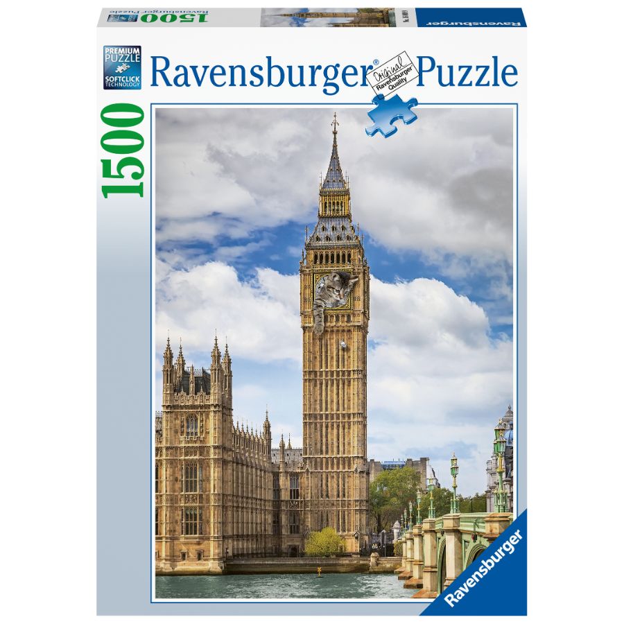 Ravensburger Puzzle 1500 Piece Funny Cat On Big Ben