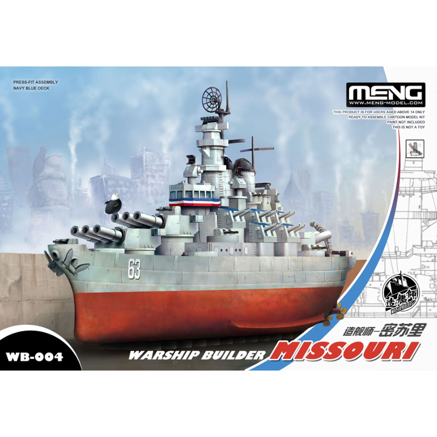 Meng Model Kit Cartoon Model Warship Builder Missouri