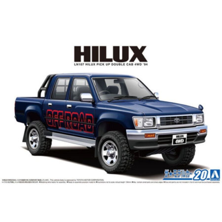 Aoshima Model Kit 1:24 Toyota LN107 Hilux Pick Up Double Cab 4WD 94