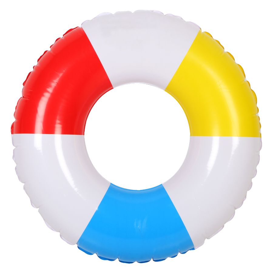 Airtime Swim Ring White With Red Blue & Yellow Stripes 77cm