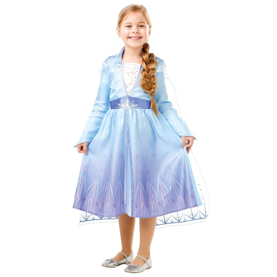 Frozen 2 Elsa Classic Travelling Kids Dress Up Costume Size 3-5