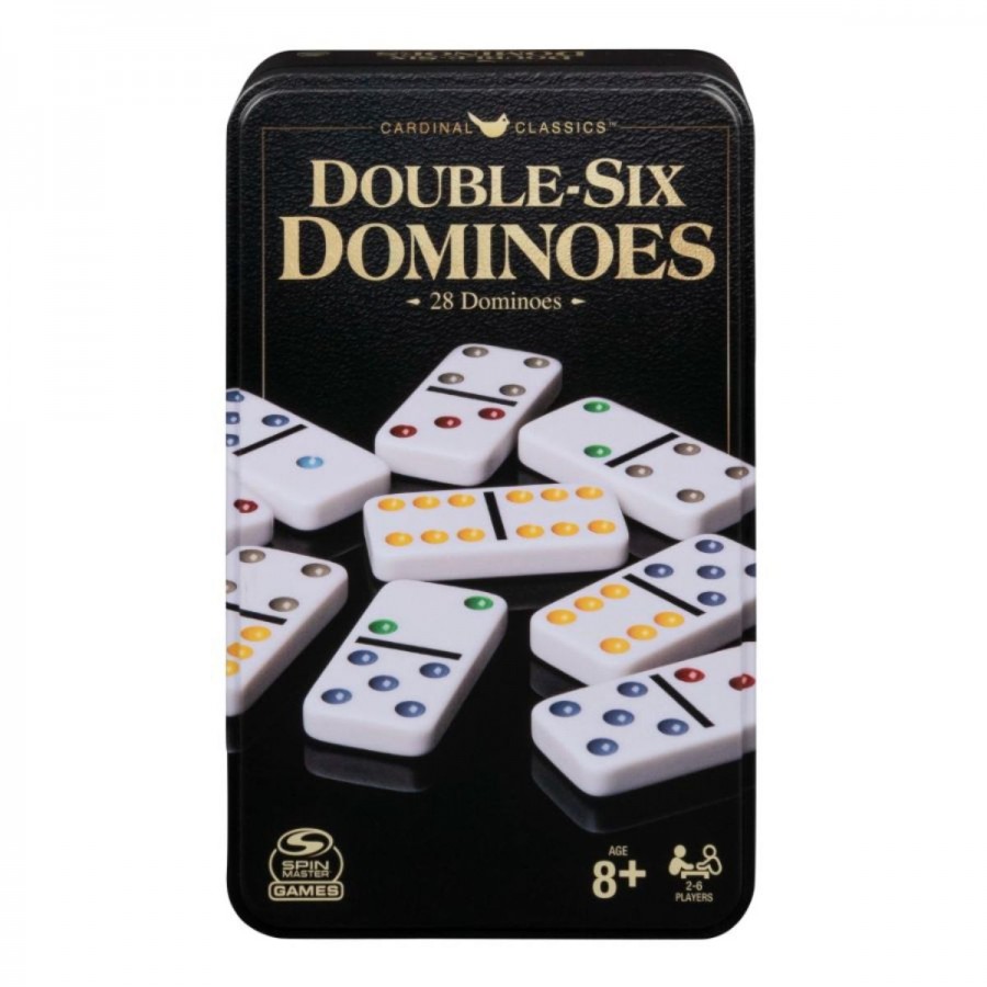 Cardinal Dominoes Double 6 Colour In Storage Tin