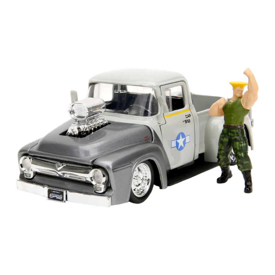 Jada Diecast 1:24 Street Fighter Ford F-100 1956 With Guile Figure