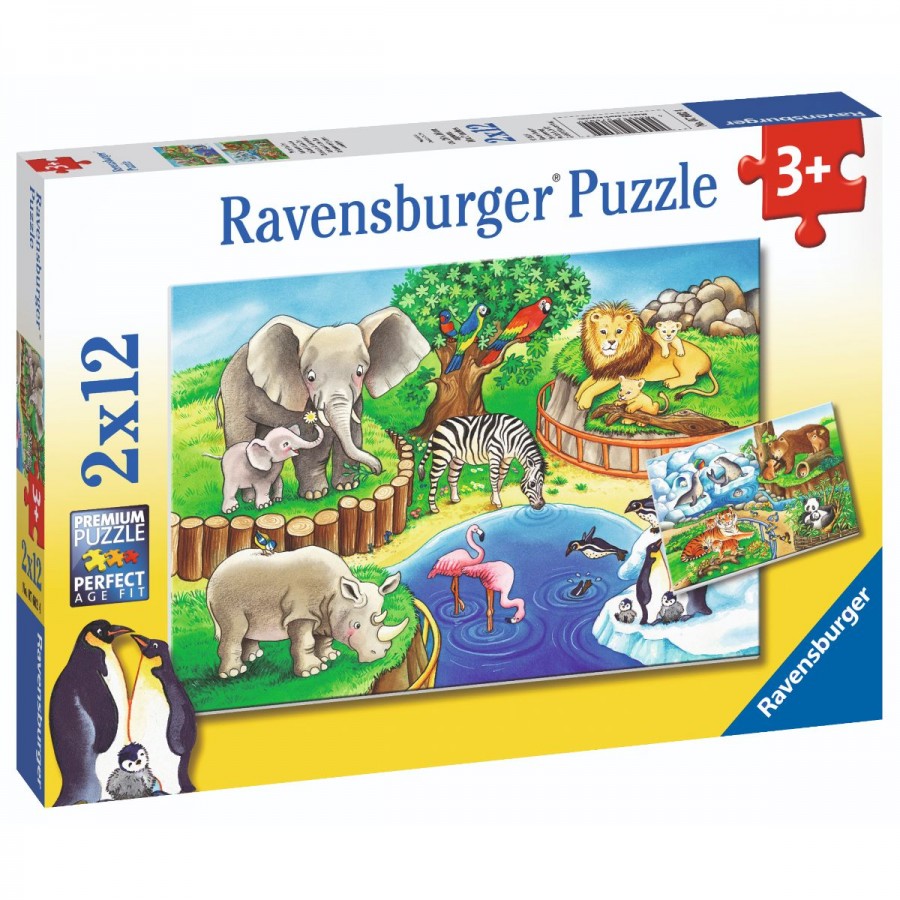 Ravensburger Puzzle 2x12 Piece Animals In The Zoo