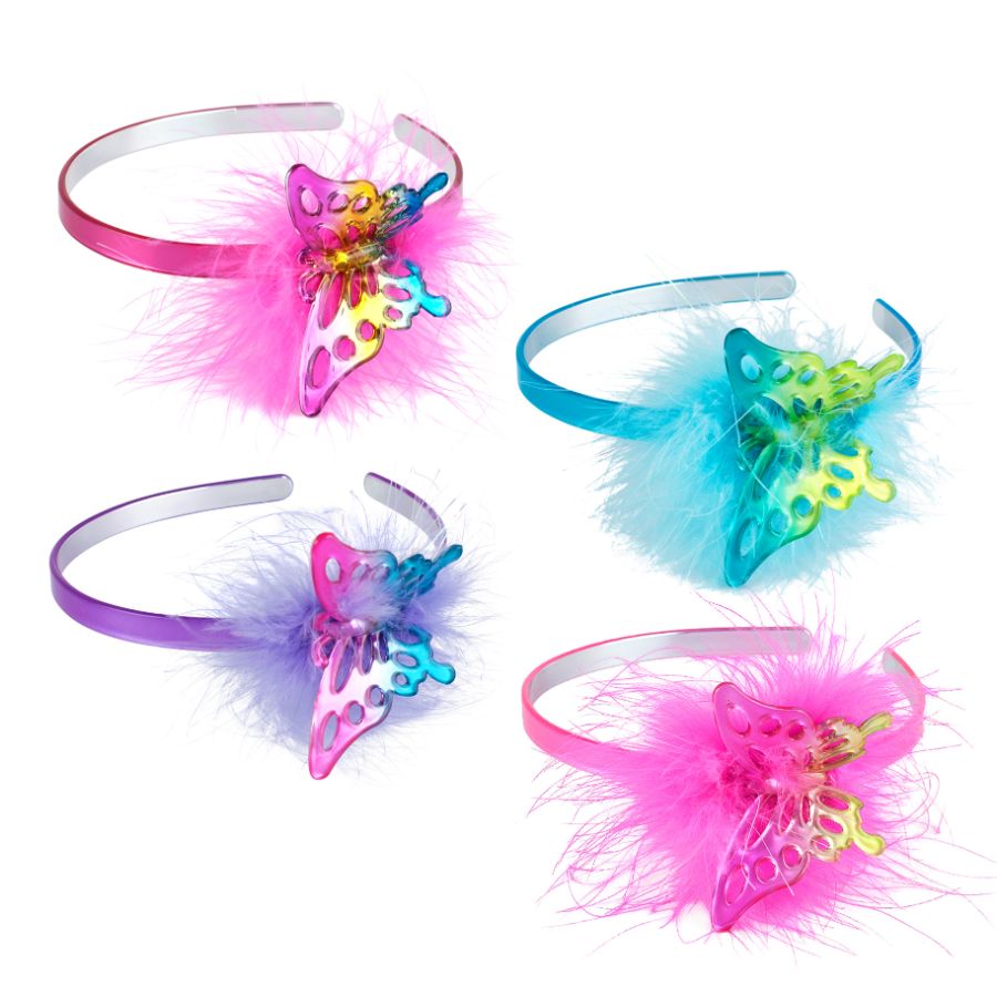 Ombre Butterfly Fluffy Headband Assorted