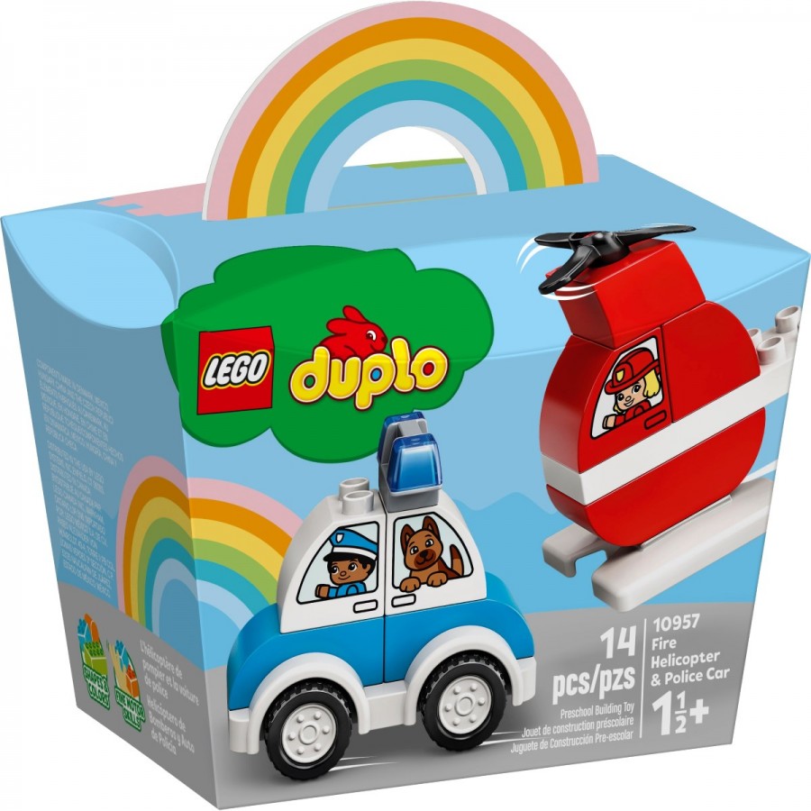 LEGO DUPLO Fire Helicopter & Police Car