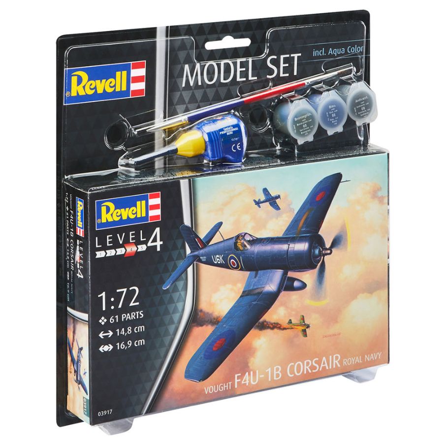 Revell Model Kit Gift Set 1:72 Model Set F4U-1B Corsair Royal Navy
