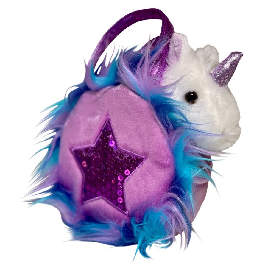 Plush In Bag Unicorn In Fluffy Purple Bag